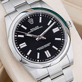 ロレックスコピー オイスターパーペチュアル 41 124300 ブラック メンズ腕時計